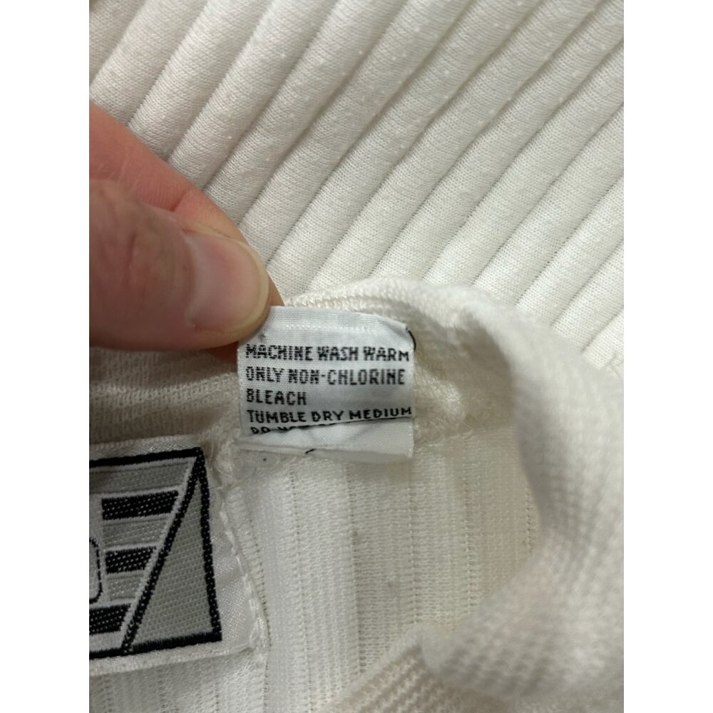 Vintage Riccardo Patchwork Ribbed Crewneck Sweater White Gray Color Block Sz Lar - Picture 7 of 9